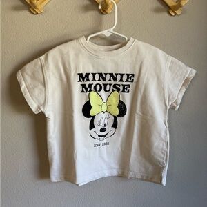 Zara Minnie Mouse White Graphic T-Shirt